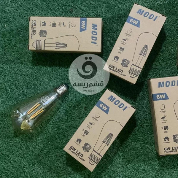 لامپ ادیسونی 6 وات گلابی 2 لامپ ادیسونی 6 وات