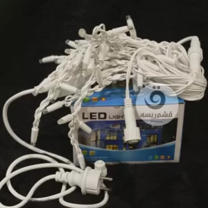 ریسه خوشه‌ای مدل پرده‌ای با سیم سفید باکیفیت برای دکوراسیون داخلی