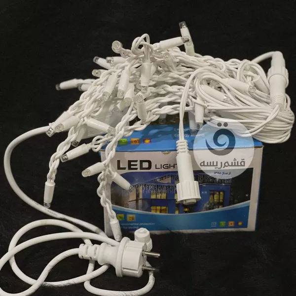 ریسه خوشهای مدل پردهای با سیم سفید باکیفیت برای دکوراسیون داخلی